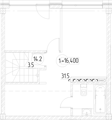 Планировка 31.5 м²
