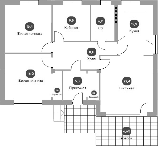 Планировка 104.6 м²