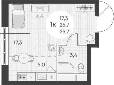 Планировка 25.7 м²