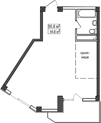 Планировка 44.8 м²