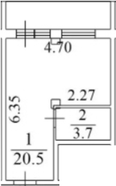 Планировка 30.4 м²