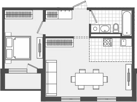 Планировка 51.1 м²