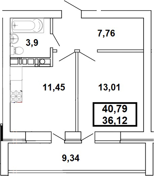 Планировка 36.12 м²