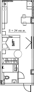Планировка 34.3 м²