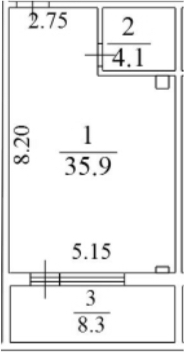 Планировка 48.3 м²