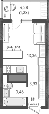 Планировка 20.75 м²