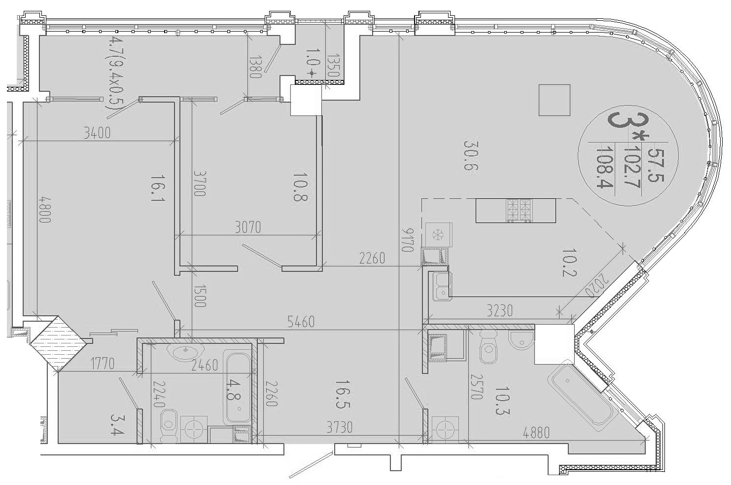 Планировка 103.7 м²