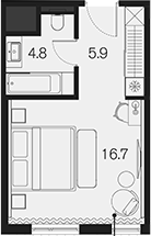 Планировка 27.4 м²