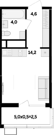 Планировка 22.8 м²