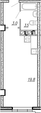 Планировка 26.3 м²