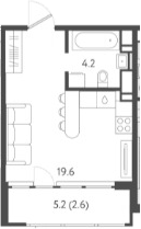 Планировка 23.8 м²
