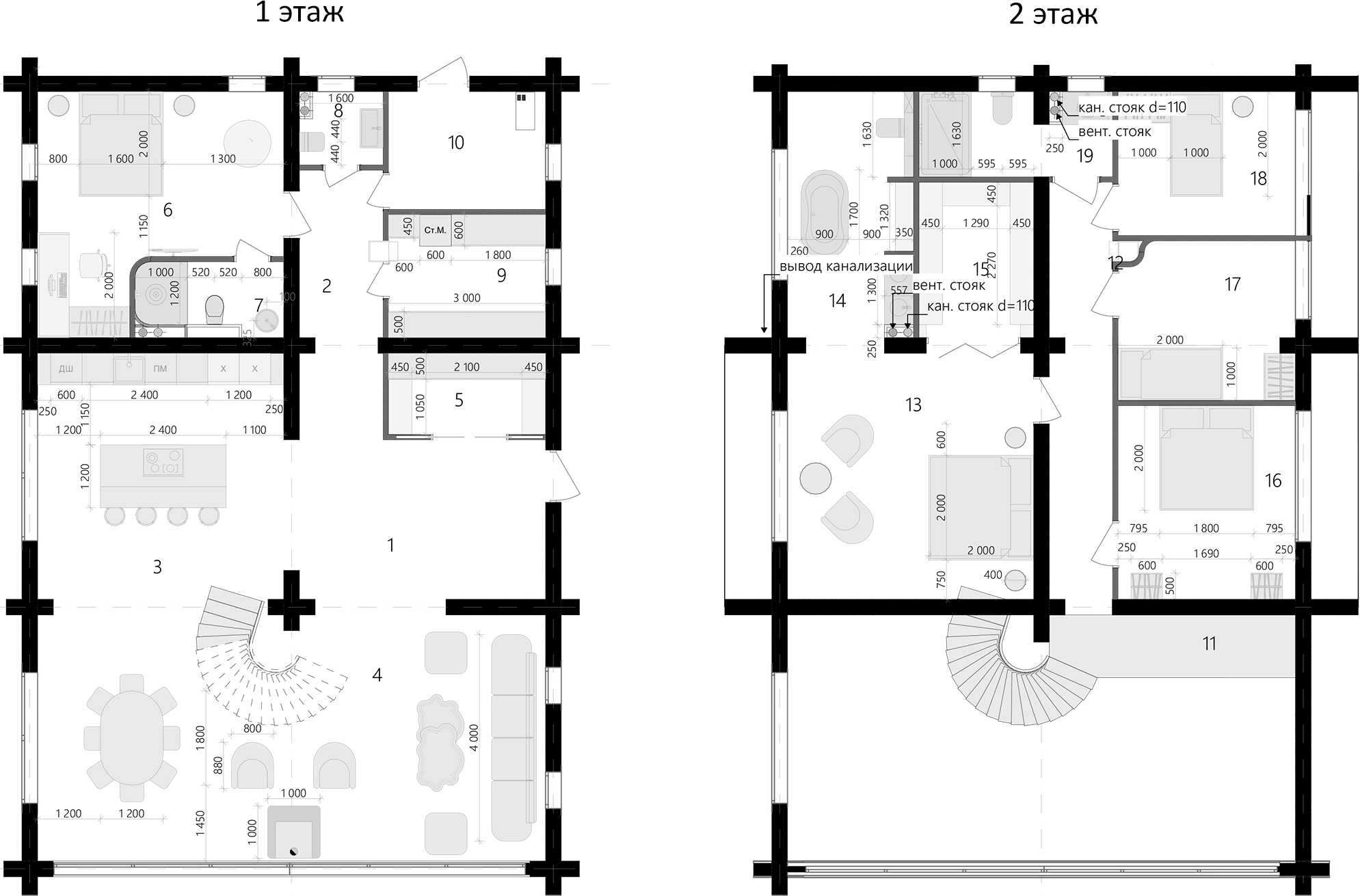 Планировка 250 м²