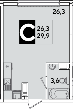 Продается 1-комн. квартира, 29.9 м²