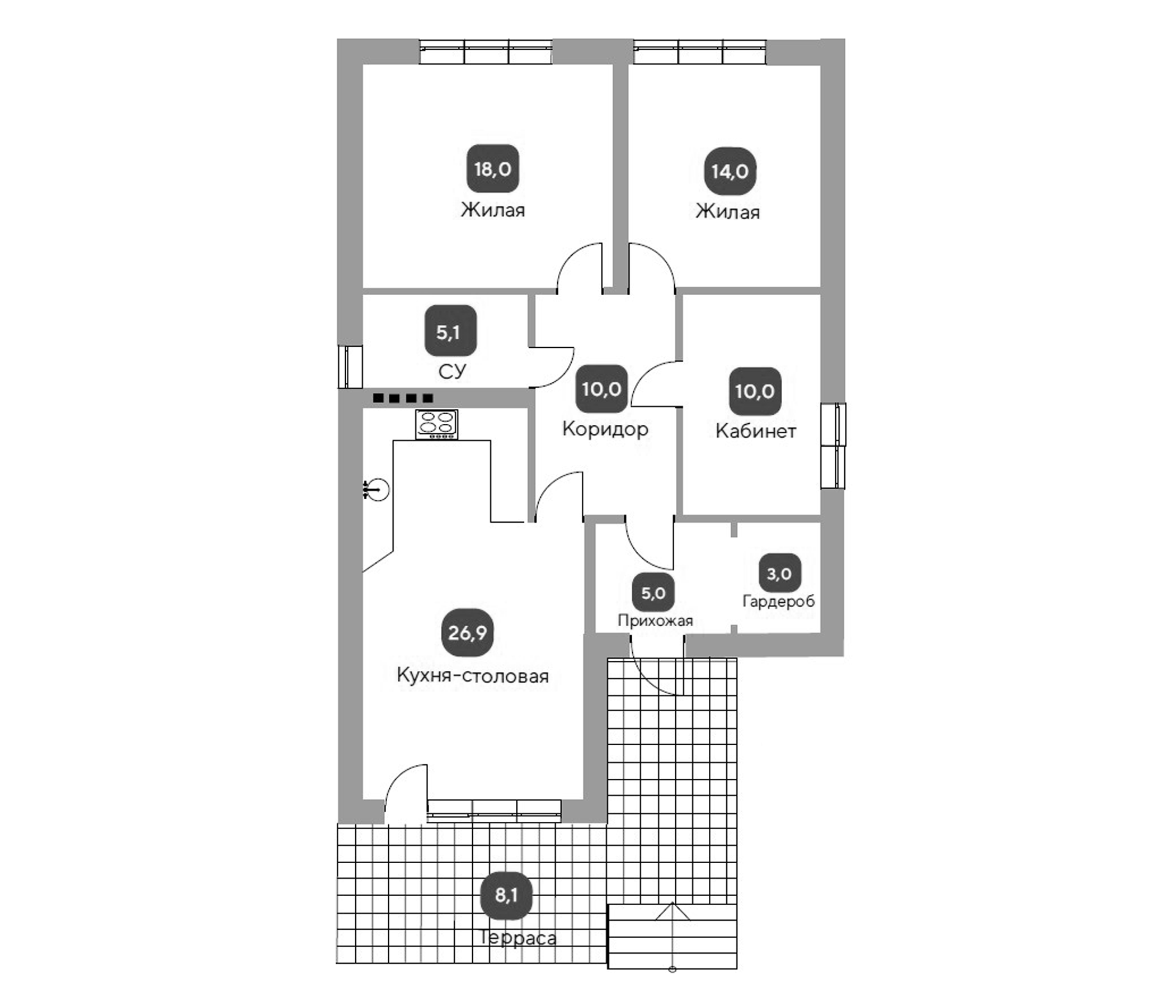 Планировка 92 м²