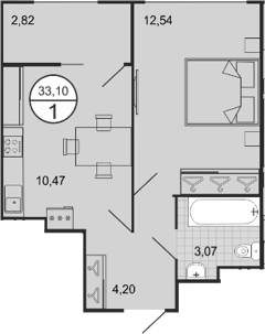 Планировка 30.28 м²
