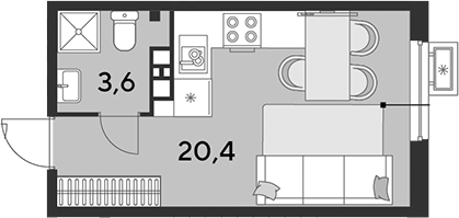 Планировка 24 м²