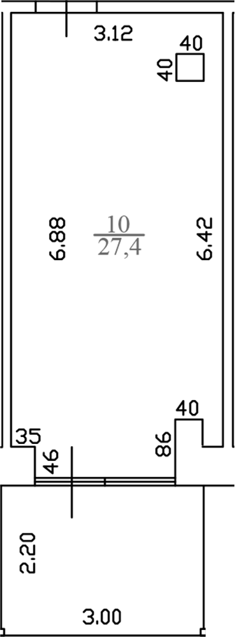 Студия · 27.4 м²