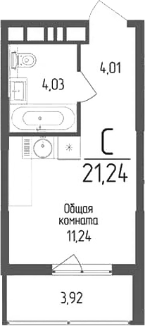Планировка 19.28 м²