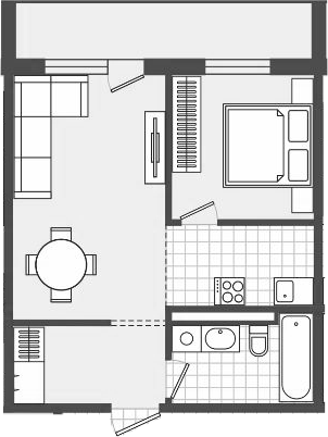 Планировка 46.1 м²