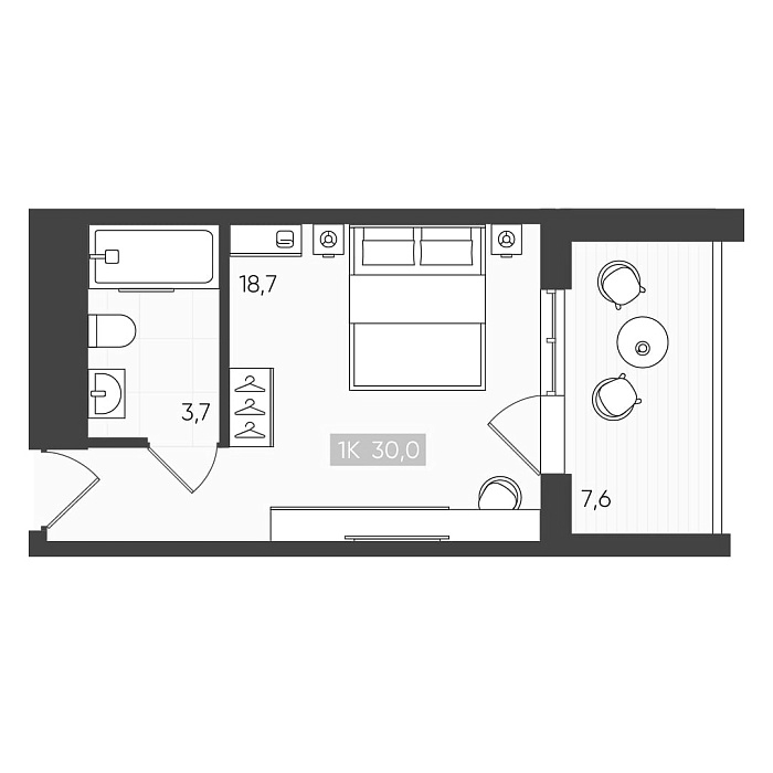 Планировка 22.4 м²