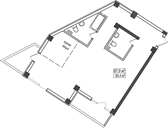 Планировка 60.4 м²