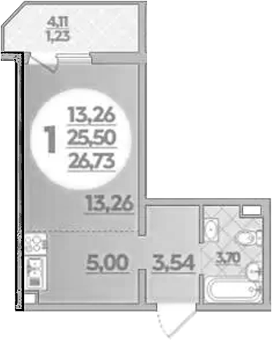 Планировка 25.5 м²