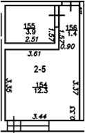 Планировка 17.6 м²