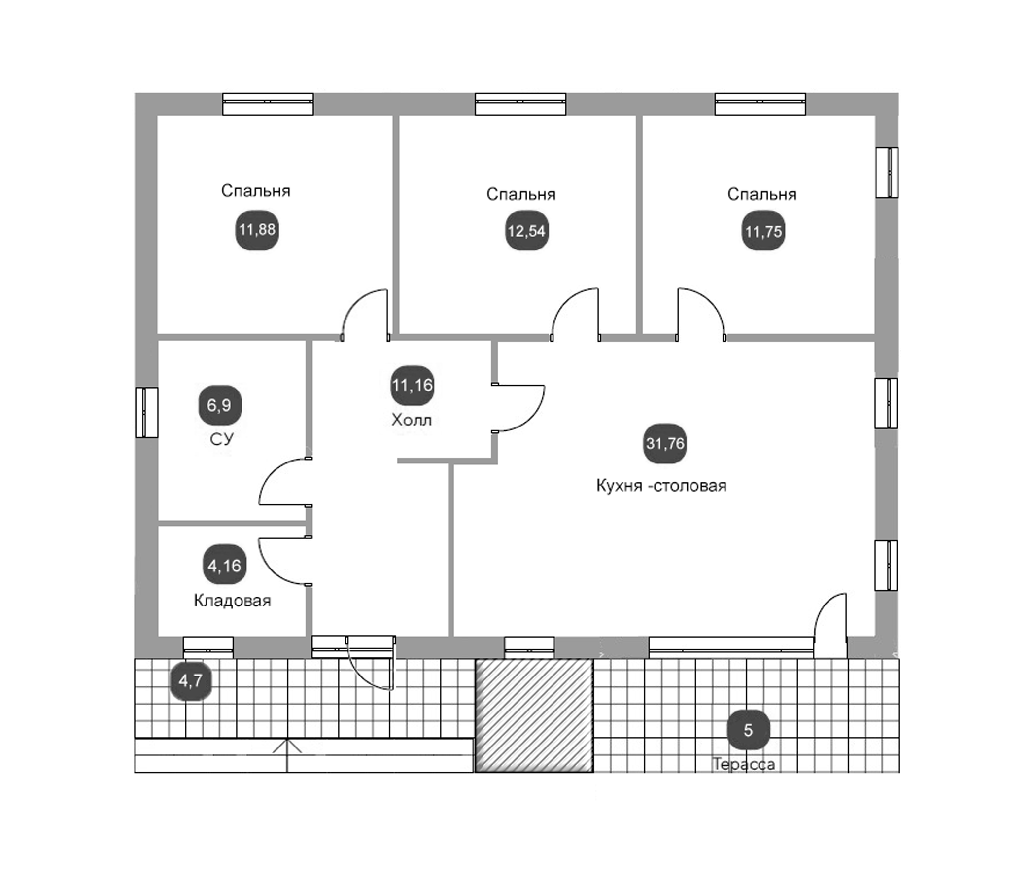 Планировка 94.85 м²