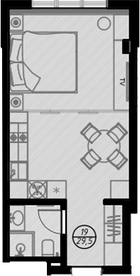 Планировка 29.6 м²