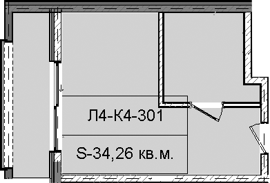 Планировка 34.26 м²