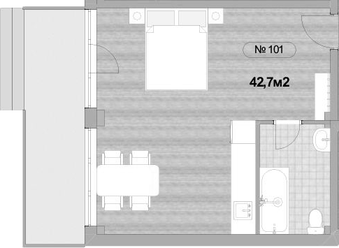 Планировка 34.1 м²