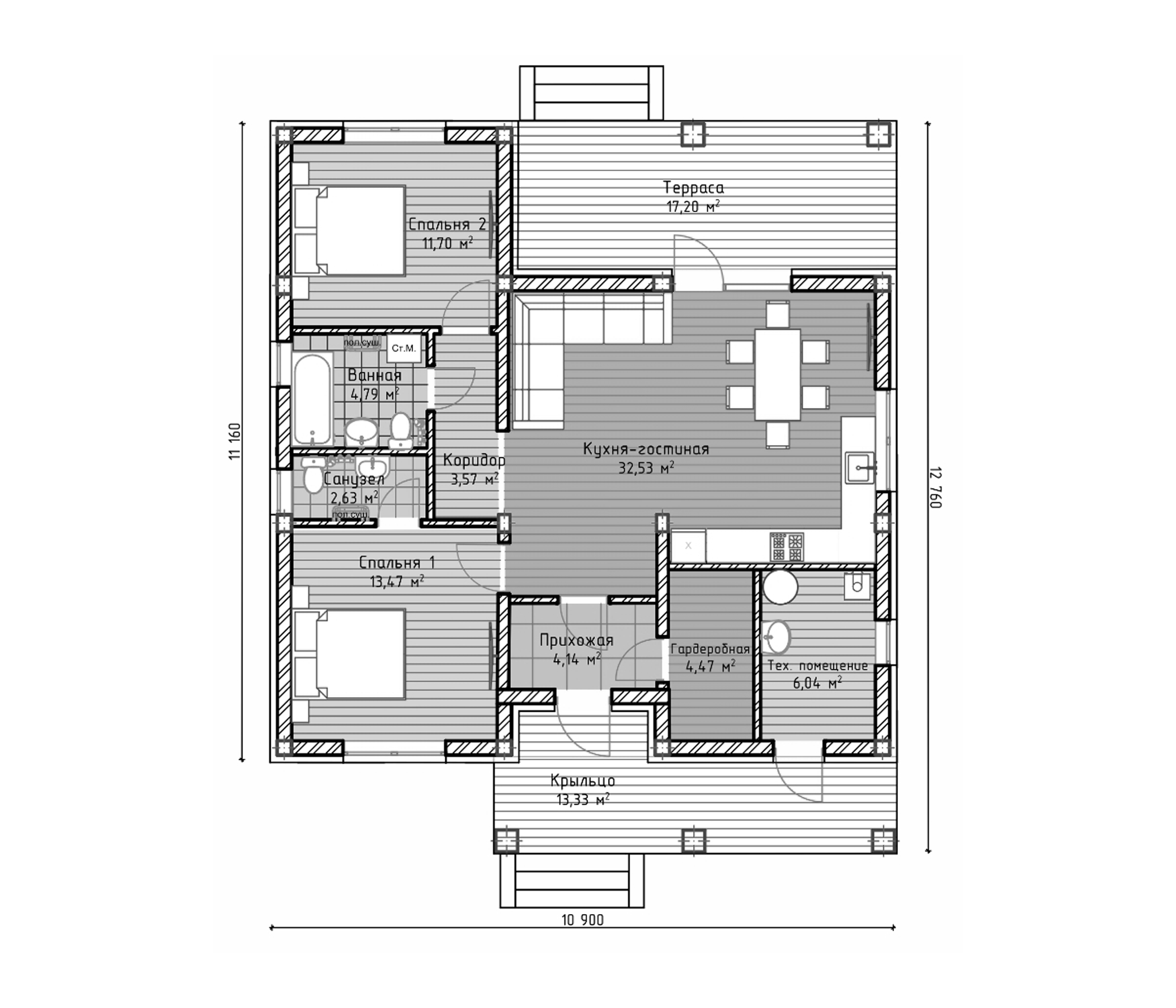 Планировка 83.47 м²