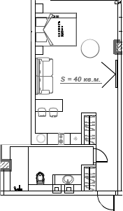 Планировка 43.8 м²
