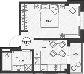 Продается 1-комн. квартира, 30.6 м²