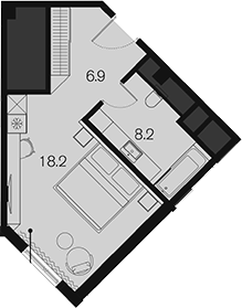 Планировка 33.3 м²