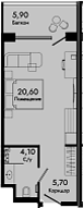 Продается 1-комн. квартира, 30.4 м²
