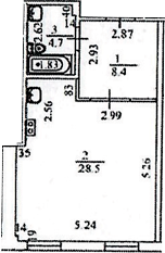 Планировка 41.6 м²