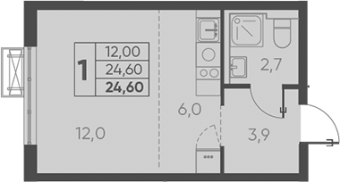 Планировка 24.6 м²