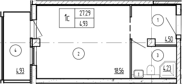 Планировка 27.29 м²