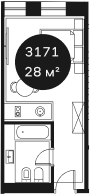 Продается 1-комн. квартира, 28.03 м²