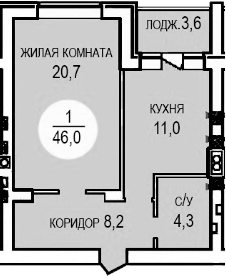 Продается 1-комн. квартира, 44.2 м²