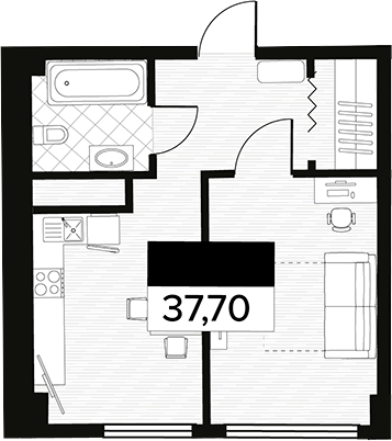 Планировка 37.7 м²