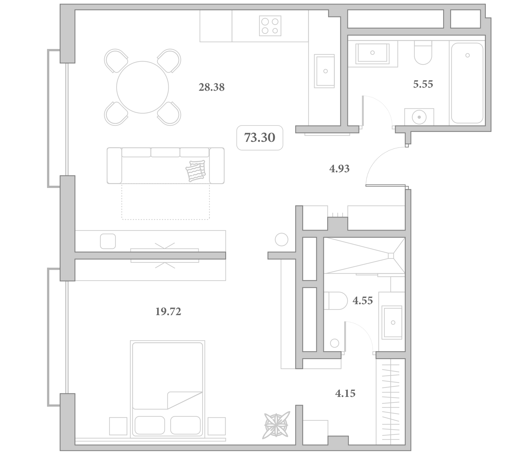 Продается 2-комн. квартира, 67.28 м²