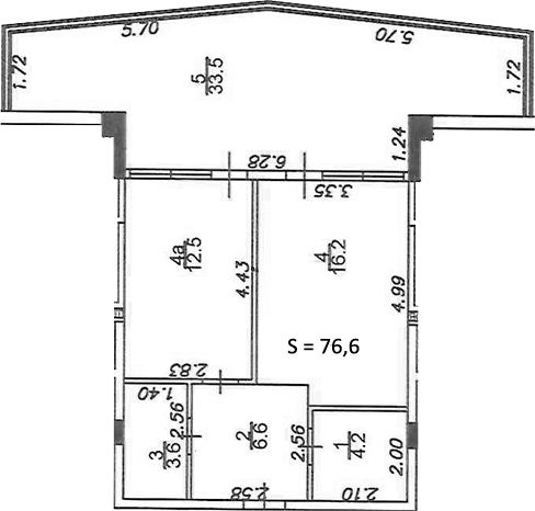 Планировка 43.1 м²