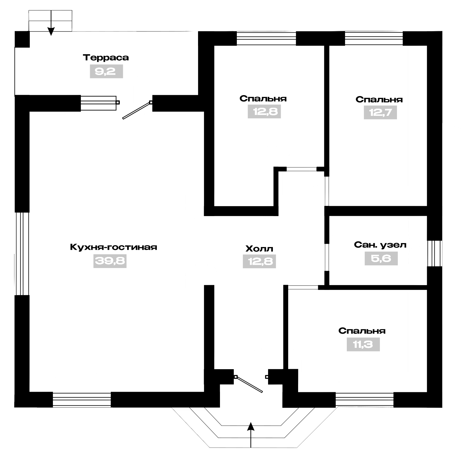 Планировка 94.3 м²