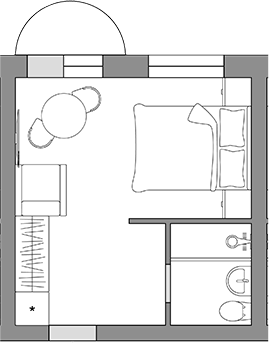 Планировка 21.6 м²