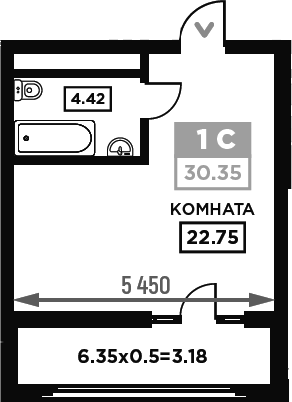 Планировка 27.17 м²