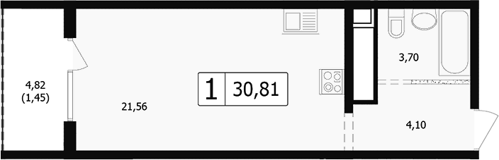 Планировка 27.75 м²