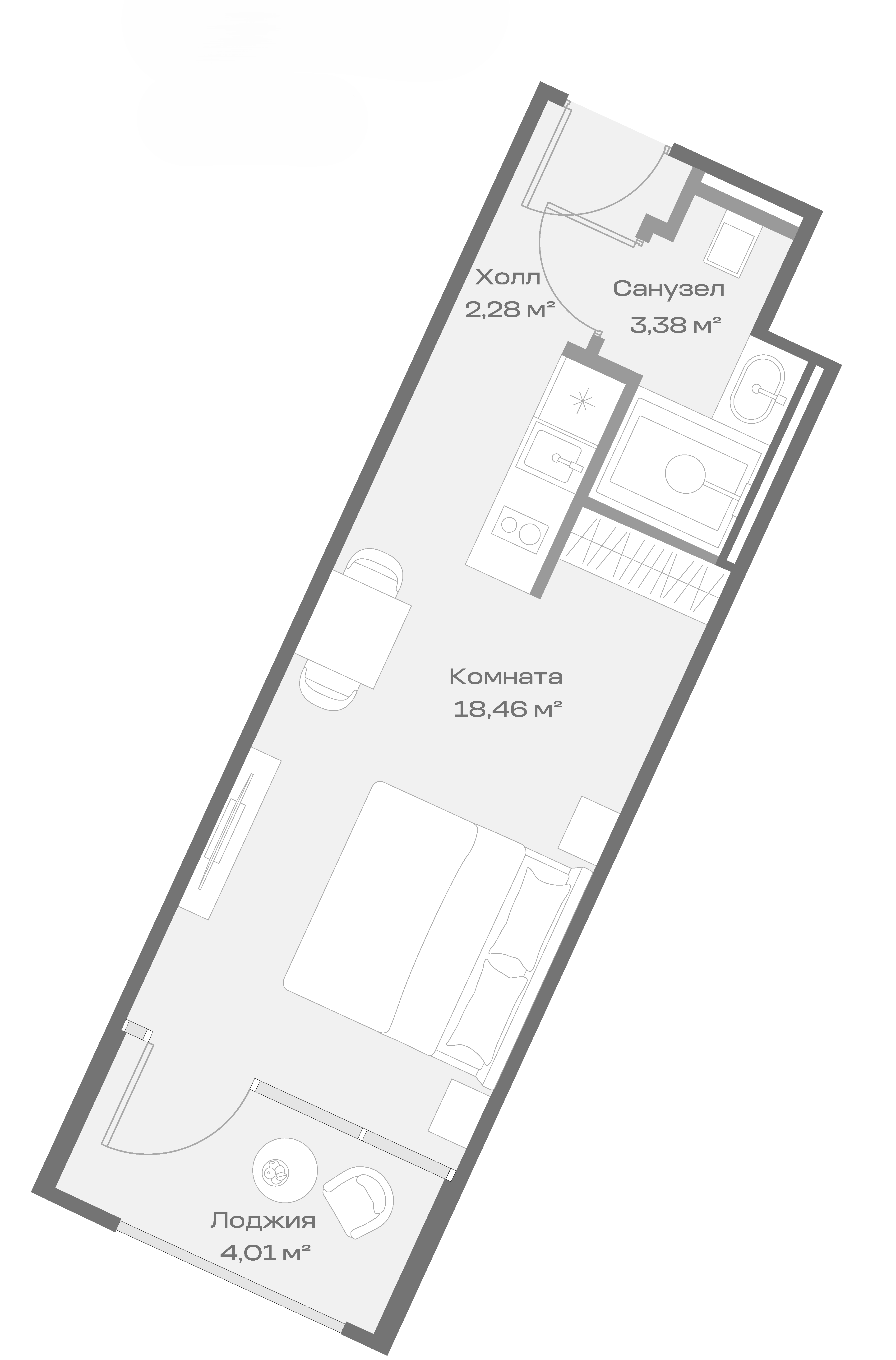 Планировка 24.11 м²