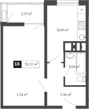 Планировка 36.09 м²